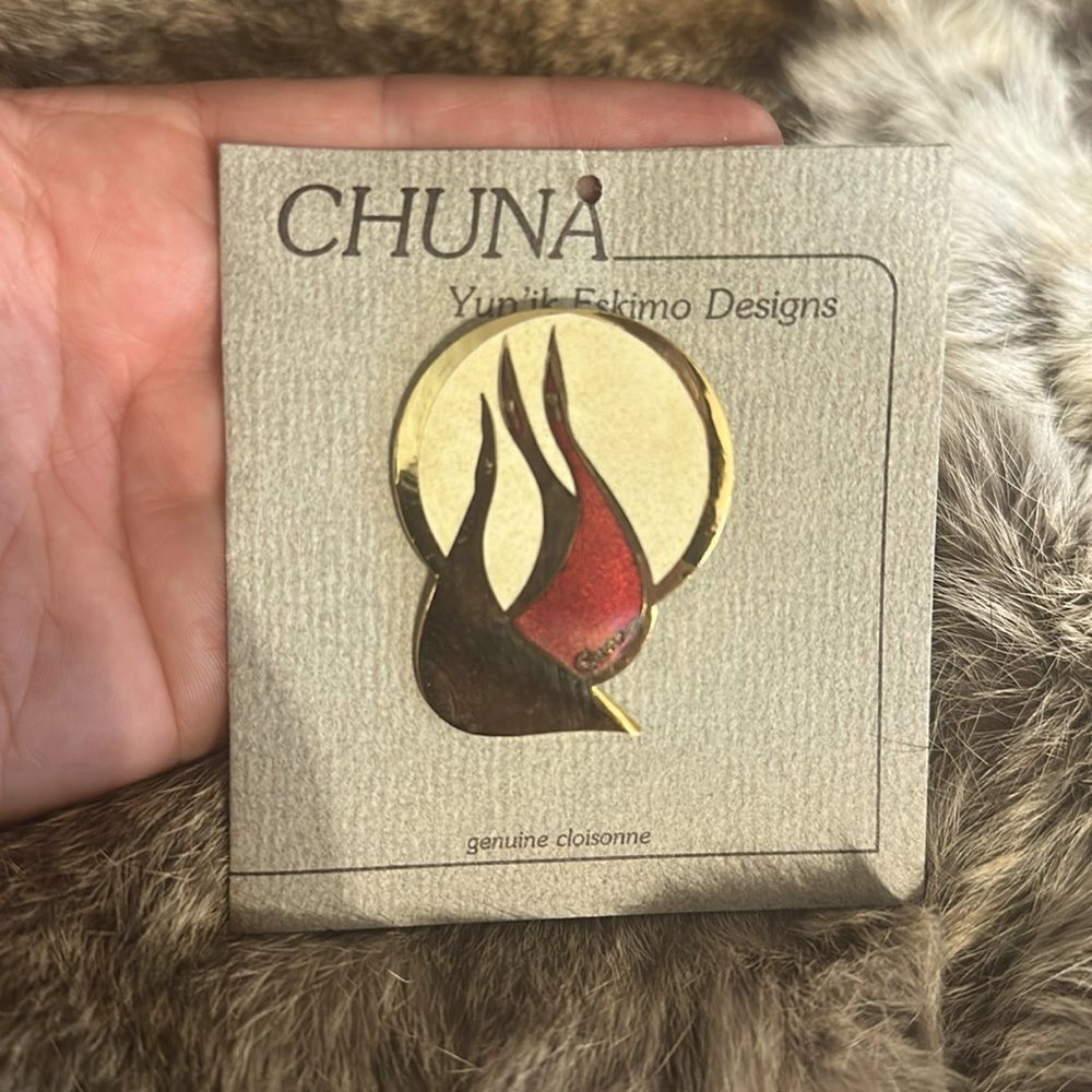 Chuna yupik Eskimo designs brooch NEW (UBUP1) vintage
